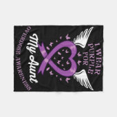 Ik Draag Paarse voor mijn tante Overdosis Bewustzi Fleece Deken (Voorkant (Horizontaal))