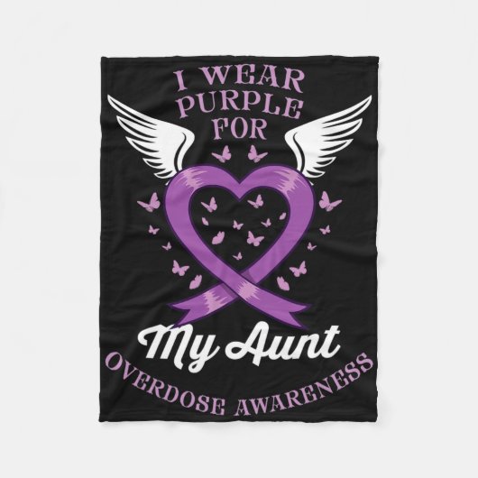 Ik Draag Paarse voor mijn tante Overdosis Bewustzi Fleece Deken (Voorkant)