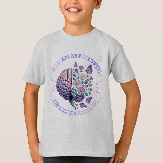 Ik Draag Paarse voor mijn vader - Alzheimer's Awar T-shirt (Voorkant)