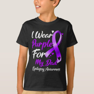 Ik Draag Paarse voor mijn vader Epilepsie Bewustzi T-shirt