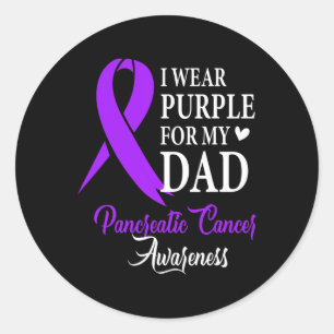 Ik Draag Paarse voor mijn vader T-shirt pancreaska Ronde Sticker