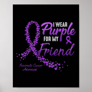 Ik Draag Paarse voor mijn vriend Pancreaskanker Aw Poster