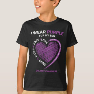 Ik Draag Paarse voor mijn zoon Epilepsie Bewustzij T-shirt