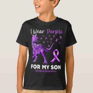 Ik Draag Paarse voor mijn zoontje Epilepsie Bewust T-shirt