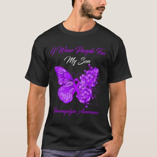 Ik Draag Paarse voor mijn zoontje fibromyalgie bew T-shirt (Voorkant)