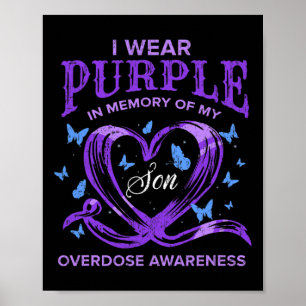 Ik Draag Paarse voor mijn zoontje Overdose Awarene Poster