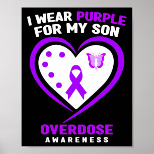 Ik Draag Paarse voor mijn zoontje Overdose Awarene Poster