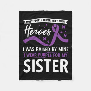 Ik Draag Paarse voor mijn zusje Heroes Pancreatic  Fleece Deken