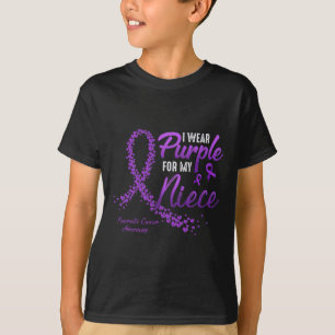 Ik Draag Paarse voor nicht pancreaskanker Awarenen T-shirt