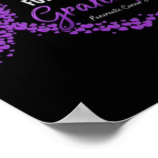 Ik Draag Paarse voor OPA alvleesklier kanker Aware Poster (Hoek)