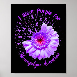Ik Draag Paarse voor overlevende van fibromyalgie- Poster