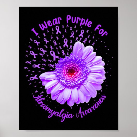 Ik Draag Paarse voor overlevende van fibromyalgie- Poster (Voorkant)