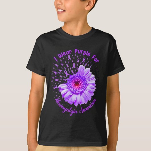 Ik Draag Paarse voor overlevende van fibromyalgie- T-shirt (Voorkant)