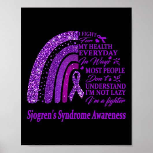 Ik Draag Paarse voor Sjogren's syndrome awareness  Poster (Voorkant)