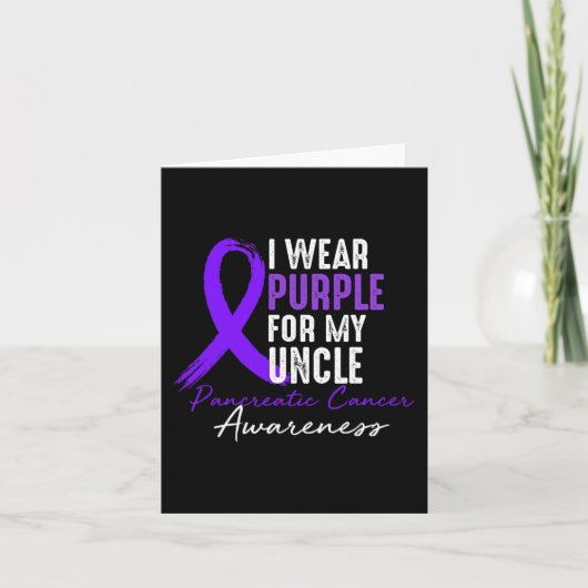 Ik Draag Paarse voor UNCLE Pancreatic Cancer Aware Kaart (Voorkant)