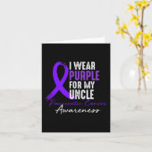 Ik Draag Paarse voor UNCLE Pancreatic Cancer Aware Kaart (Gele Bloem)