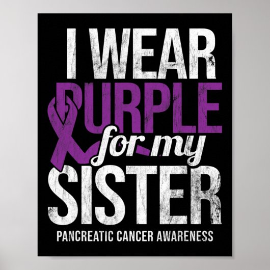 Ik Draag Paarse voor zuster Pancreaskanker Awarene Poster (Voorkant)