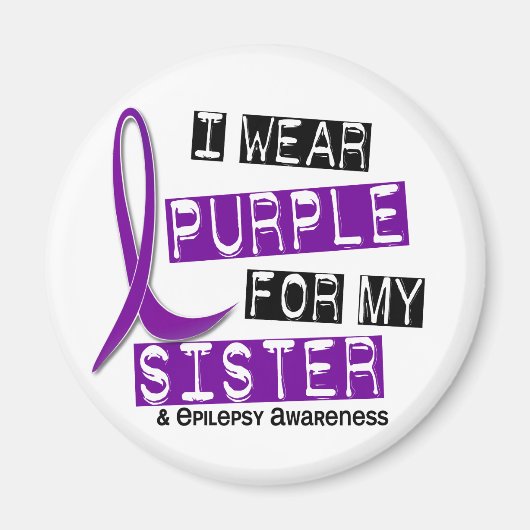 Ik Draag Paarse zuster Epilepsy Magneet (Voorkant)