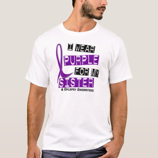 Ik Draag Paarse zuster Epilepsy T-shirt (Voorkant)