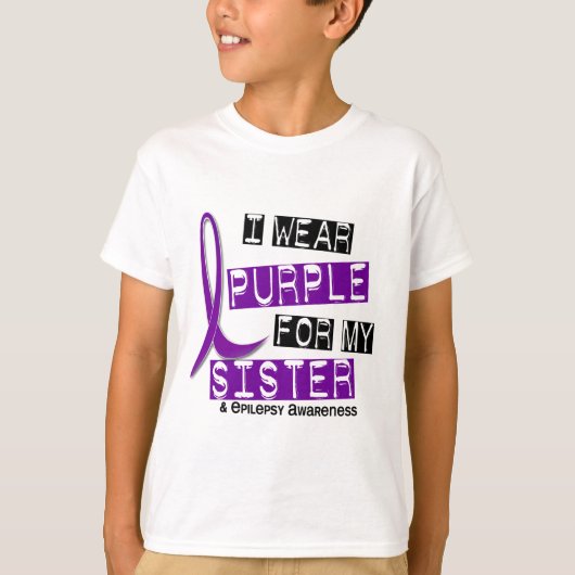 Ik Draag Paarse zuster Epilepsy T-shirt (Voorkant)