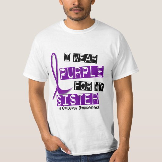 Ik Draag Paarse zuster Epilepsy T-shirt (Voorkant)