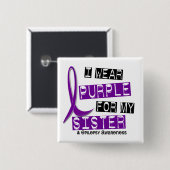 Ik Draag Paarse zuster Epilepsy Vierkante Button 5,1 Cm (Voorkant /achterkant)