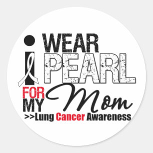 Ik Draag Pearl Ribbon voor mijn moeder Ronde Sticker