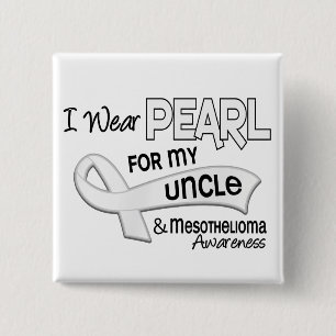 Ik Draag Pearl voor mijn oom 42 Mesothelioom Vierkante Button 5,1 Cm