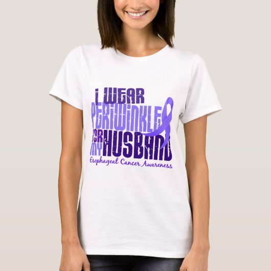 Ik Draag Periwinkle Husband 6.4 Esophageale kanker T-shirt (Voorkant)