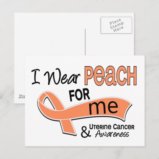 Ik Draag Perzik 42 baarmoederhalskanker Briefkaart (Voorkant / Achterkant)