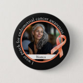 Ik Draag Perzik Voor Endometriumkankerbewustzijn Ronde Button 5,7 Cm (Voorkant)