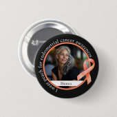 Ik Draag Perzik Voor Endometriumkankerbewustzijn Ronde Button 5,7 Cm (Voorkant /achterkant)