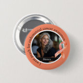 Ik draag perzik voor Endometriumkankerbewustzijn Ronde Button 5,7 Cm (Voorkant /achterkant)