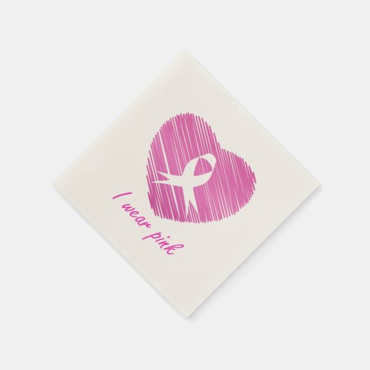 Ik draag Pink- Een borstkanker bewustzijnssymbool Servetten (Hoek)