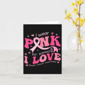 Ik Draag Pink voor iemand die ik hou van borstkank Kaart (Gele Bloem)