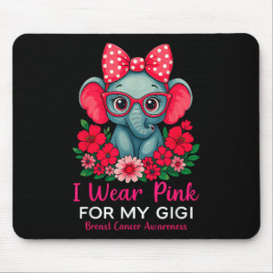 Ik Draag Pink voor mijn Gigi Elephant borstkanker Muismat