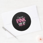 Ik Draag Pink voor mijn moeder Ronde Sticker (Envelop)