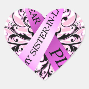 Ik Draag Pink voor mijn Zuster in Law.png Hart Sticker