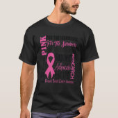 Ik Draag Pink voor Warriors borstkankerbewustzijn T-shirt (Voorkant)