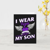 Ik Draag Purpleei ter nagedachtenis van mijn zoon  Kaart (Gele Bloem)