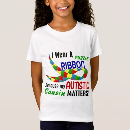 Ik Draag puzzellint voor mijn neef 33 AUTISM T-shirt (Voorkant)