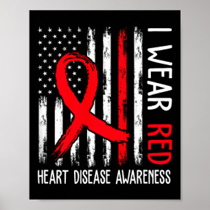 Ik Draag Red Heart Disease Awareness Month Heart D Poster
