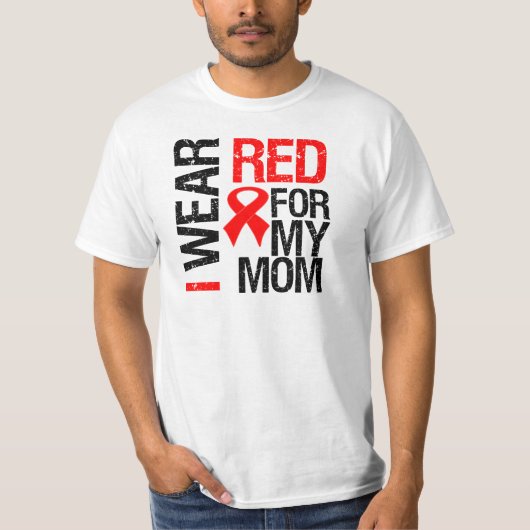 Ik Draag Red Ribbon voor mijn moeder T-shirt (Voorkant)