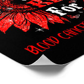 Ik draag Red Twinkle Heart Sunflower Blood Cancer Poster (Hoek)