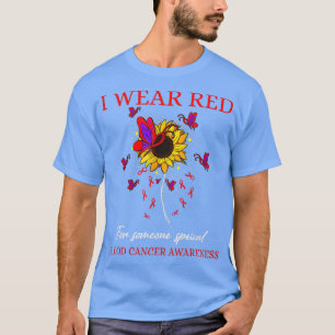 Ik Draag Red voor bloedkanker Awareness Sunflower T-shirt