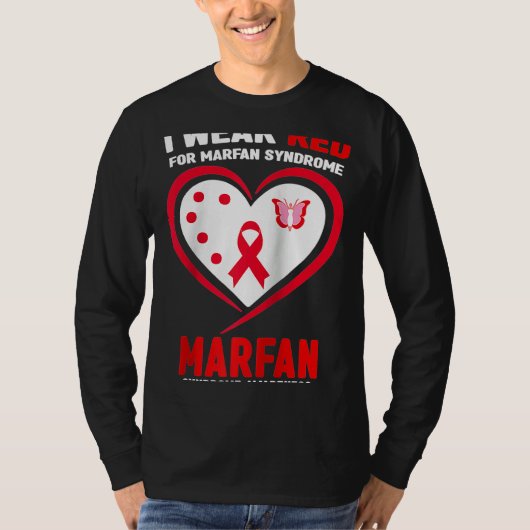 Ik Draag Red voor het syndroom van Marfan Raglan T-shirt (Voorkant)