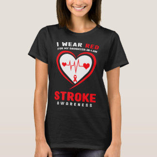 Ik draag Red voor mijn Daughterinlaw Stroke Awaren T-shirt