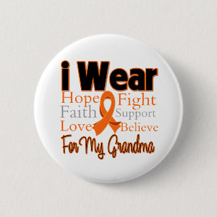 Ik Draag Ribbon Collage Grandma - Leukemie Ronde Button 5,7 Cm