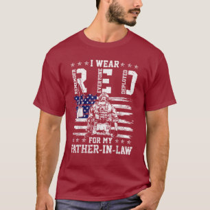 Ik draag rode op vrijdag voor mijn schoonvader t-shirt