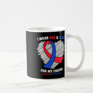 Ik draag rood en blauw voor mijn vriend CHD-bewust Koffiemok